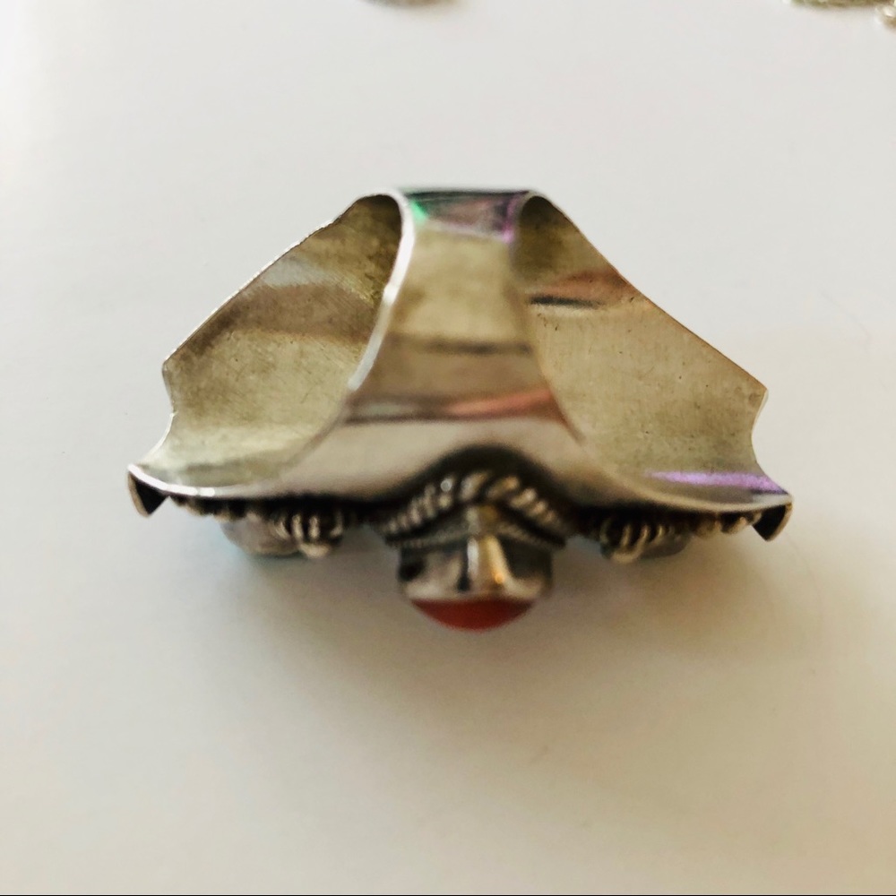 Dramatic Sterling Silver And Turquoise Ring - image 6